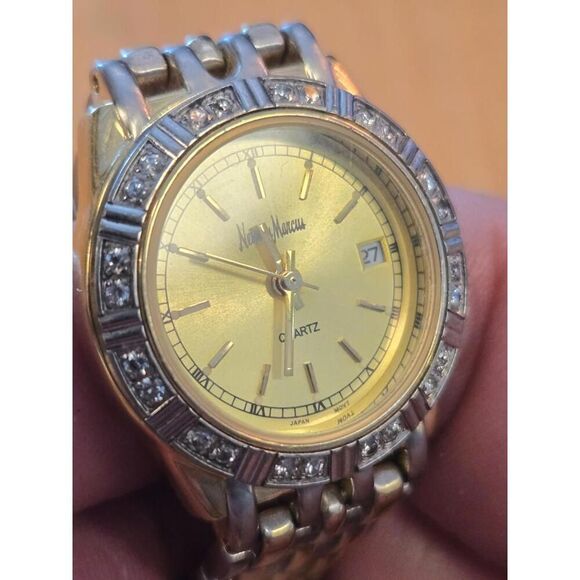 Neiman Marcus Gold-Silver Tone Stainless Steel Ladies\' Watch.
